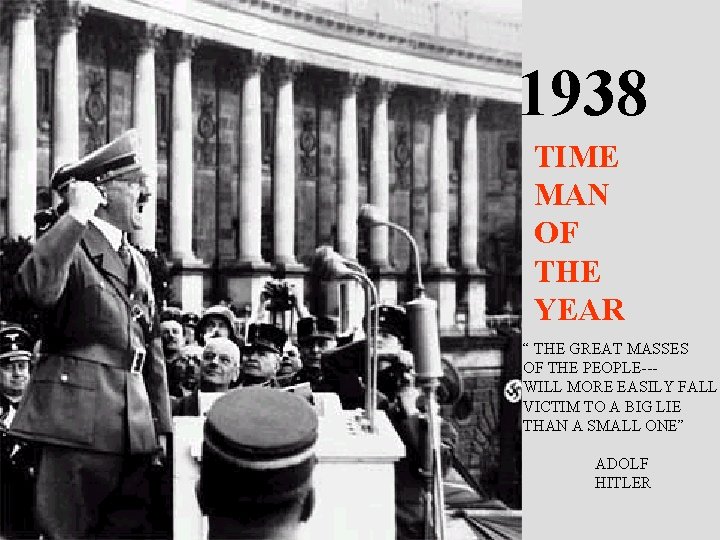 1938 TIME MAN OF THE YEAR “ THE GREAT MASSES OF THE PEOPLE--WILL MORE