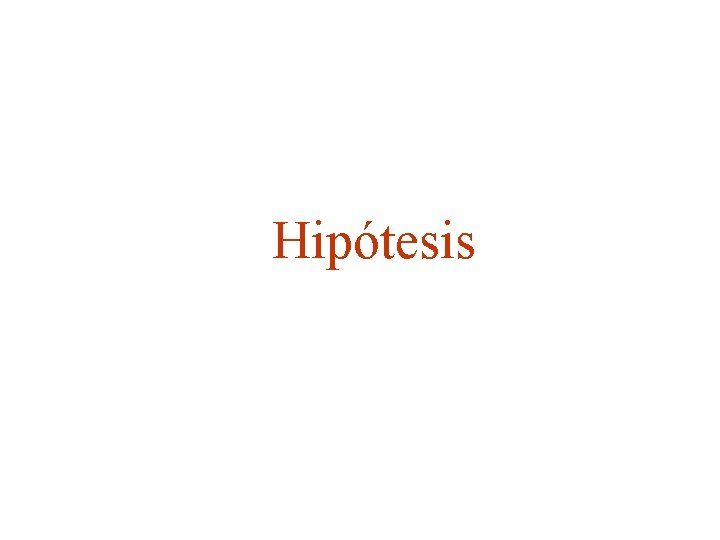 Hipótesis 