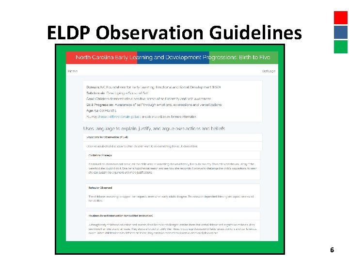 ELDP Observation Guidelines 6 