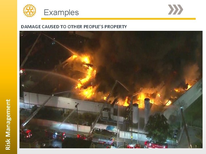Examples Risk Management DAMAGE CAUSED TO OTHER PEOPLE’S PROPERTY A Rotary Club spends time