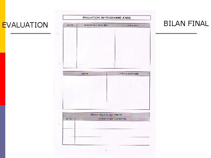 EVALUATION BILAN FINAL 