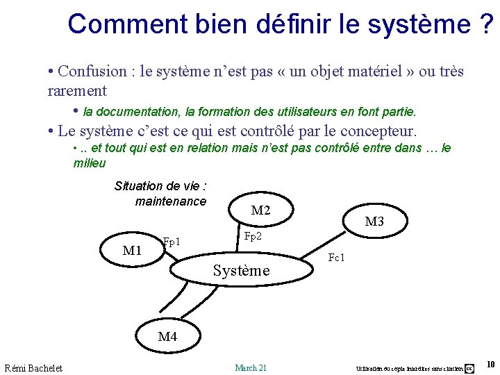Comment bien définir le système ? • Confusion : le système n’est pas « Comment bien définir le système ? • Confusion : le système n’est pas «