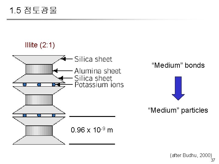 1. 5 점토광물 Illite (2: 1) “Medium” bonds “Medium” particles 0. 96 x 10