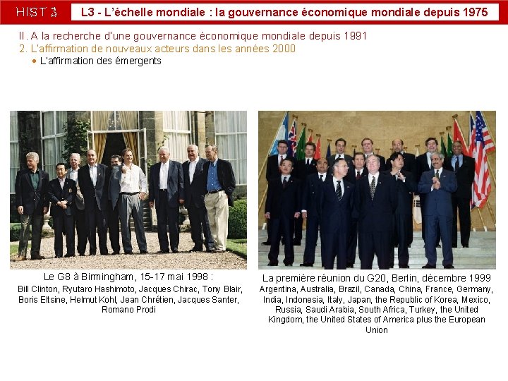 HIST 3 L 3 - L’échelle mondiale : la gouvernance économique mondiale depuis 1975 HIST 3 L 3 - L’échelle mondiale : la gouvernance économique mondiale depuis 1975