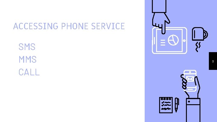 ACCESSING PHONE SERVICE SMS MMS CALL 3 