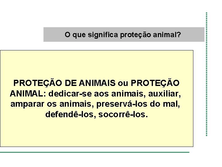 O que significa proteção animal? PROTEÇÃO DE ANIMAIS ou PROTEÇÃO ANIMAL: dedicar-se aos animais,