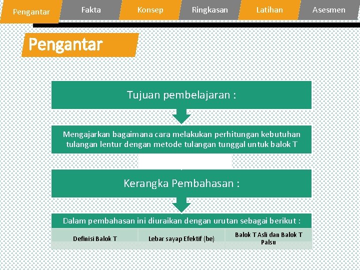 Pengantar Fakta Konsep Ringkasan Latihan Pengantar Tujuan pembelajaran : Mengajarkan bagaimana cara melakukan perhitungan