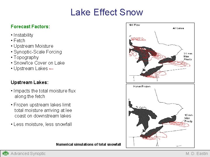 Lake Effect Snow Forecast Factors: • Instability • Fetch • Upstream Moisture • Synoptic-Scale Lake Effect Snow Forecast Factors: • Instability • Fetch • Upstream Moisture • Synoptic-Scale