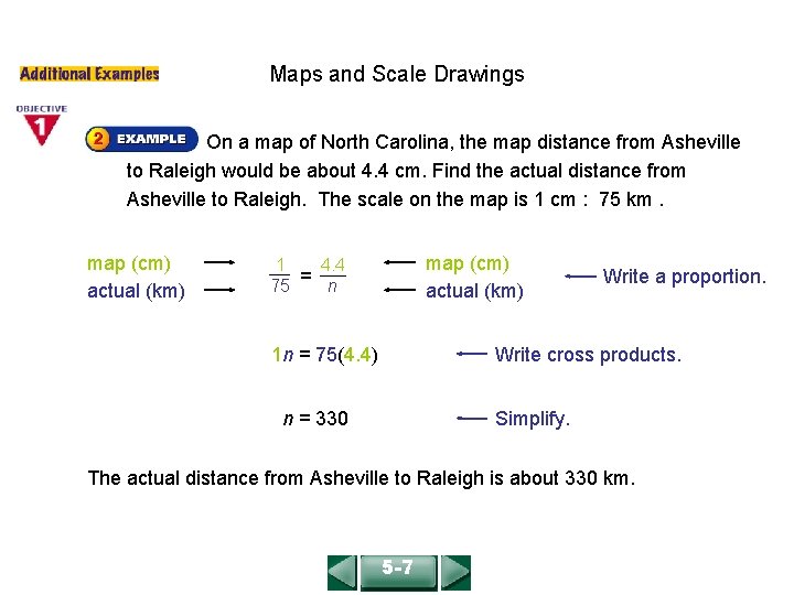 Neal Rd Scale Direction Map COURSE 2 LESSON 5 7 Maps and Scale