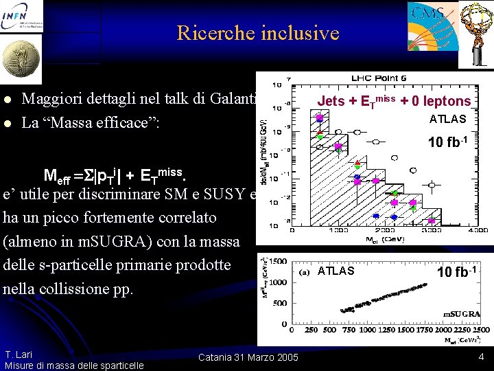 Ricerche inclusive l l Maggiori dettagli nel talk di Galanti. La “Massa efficace”: Jets Ricerche inclusive l l Maggiori dettagli nel talk di Galanti. La “Massa efficace”: Jets