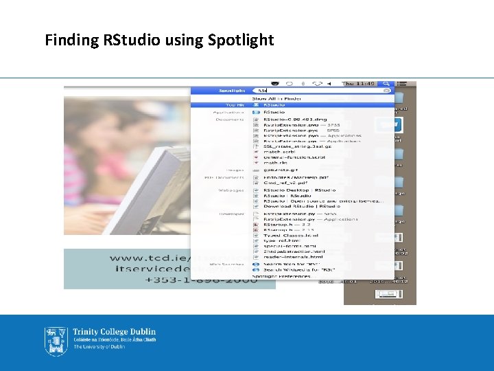 Finding RStudio using Spotlight 