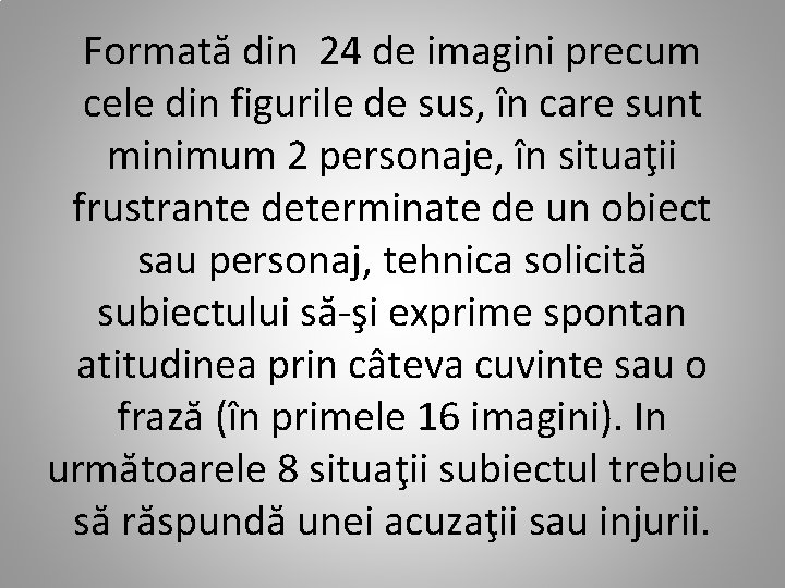 Formată din 24 de imagini precum cele din figurile de sus, în care sunt