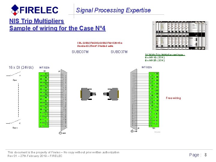 Signal Processing Expertise NIS Trip Multipliers Sample of wiring for the Case N° 4