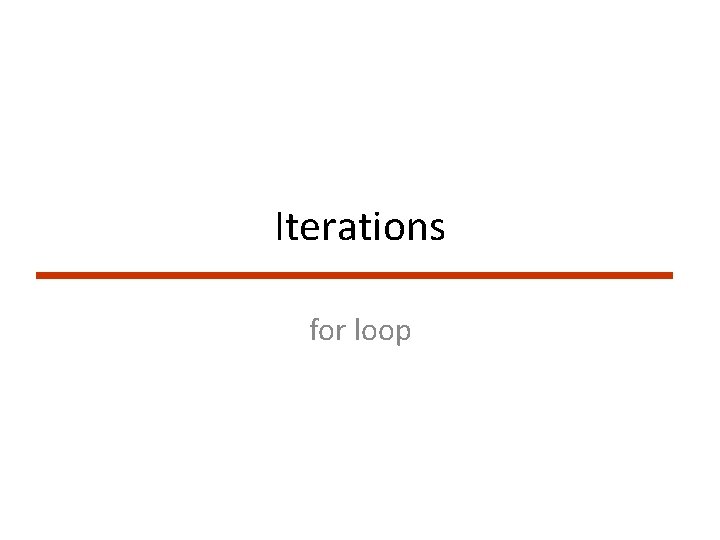 Iterations for loop 