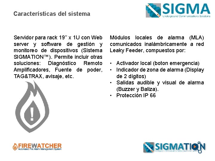 Características del sistema Servidor para rack 19’’ x 1 U con Web server y