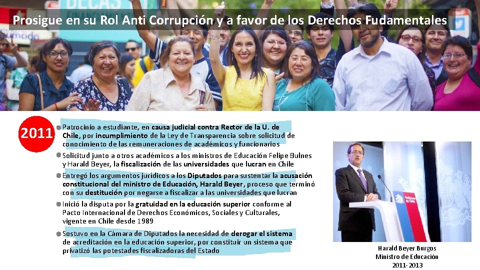 Prosigue en su Rol Anti Corrupción y a favor de los Derechos Fudamentales 2011