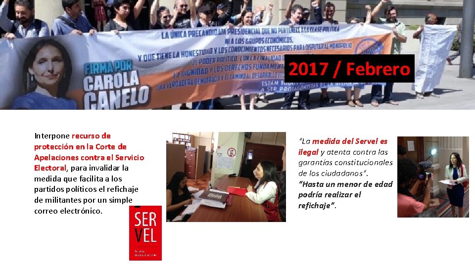 2017 / Febrero Interpone recurso de protección en la Corte de Apelaciones contra el