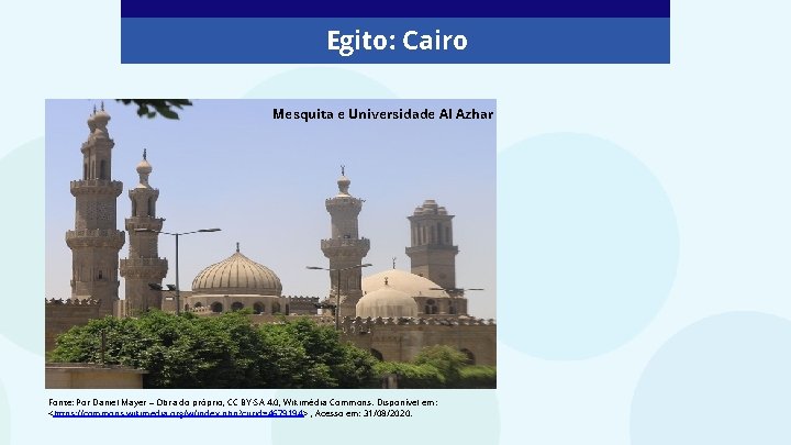 Egito: Cairo Mesquita e Universidade Al Azhar Fonte: Por Daniel Mayer – Obra do