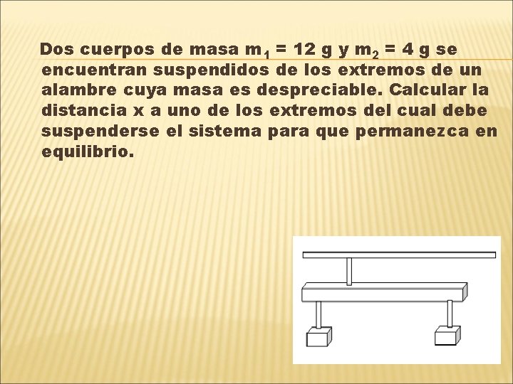 Dos cuerpos de masa m 1 = 12 g y m 2 = 4