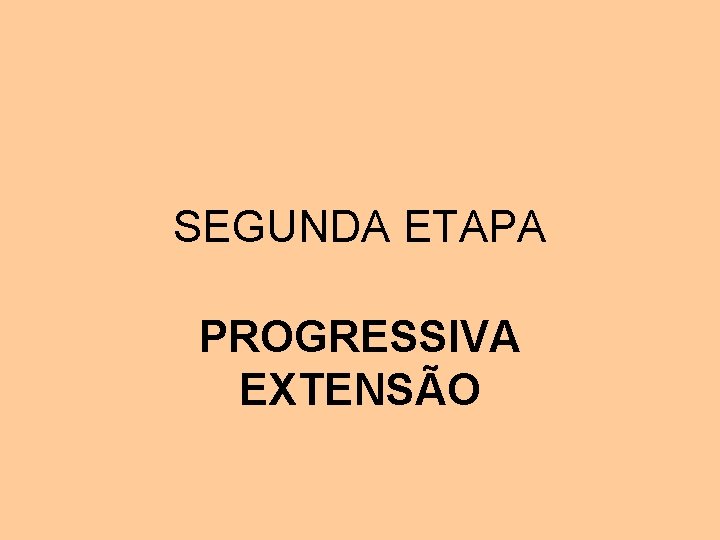 SEGUNDA ETAPA PROGRESSIVA EXTENSÃO SEGUNDA ETAPA PROGRESSIVA EXTENSÃO