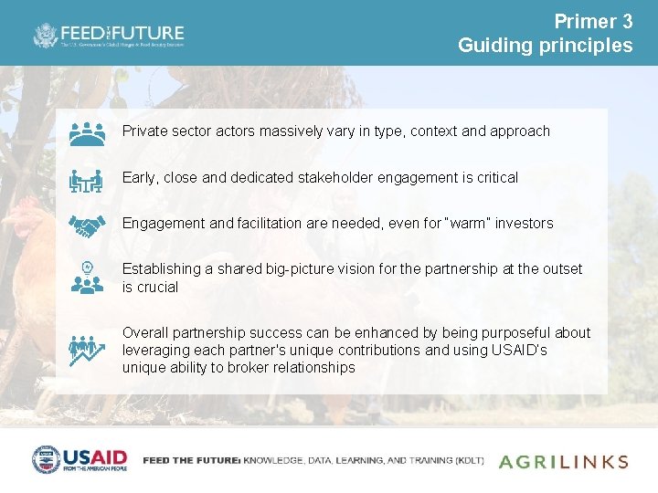 Primer 3 Guiding principles Private sector actors massively vary in type, context and approach