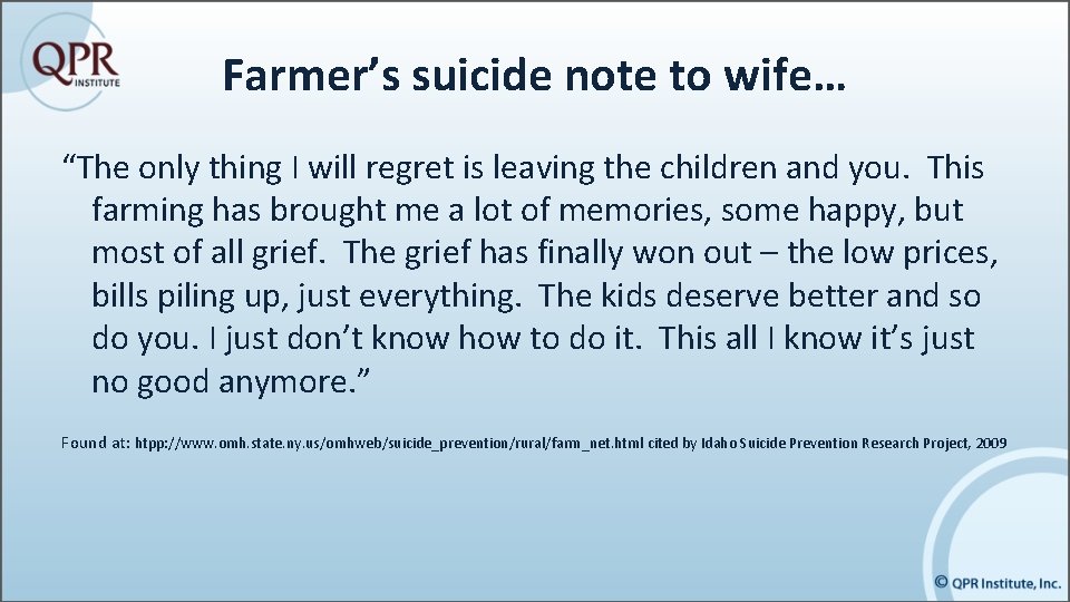 Farmer’s suicide note to wife… “The only thing I will regret is leaving the