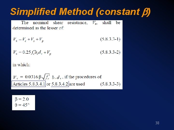 Simplified Method (constant b) 38 