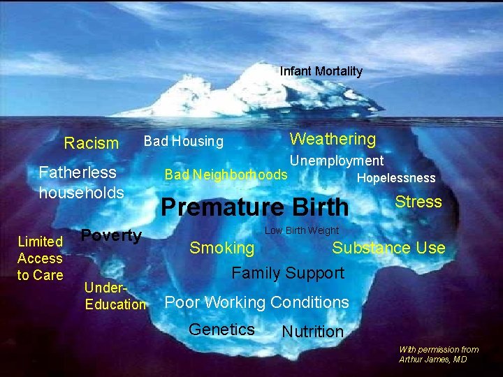  Infant Mortality Racism Fatherless households Limited Poverty Access to Care Weathering Bad Housing