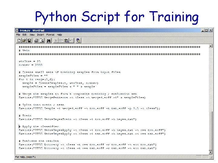 Python Script for Training 