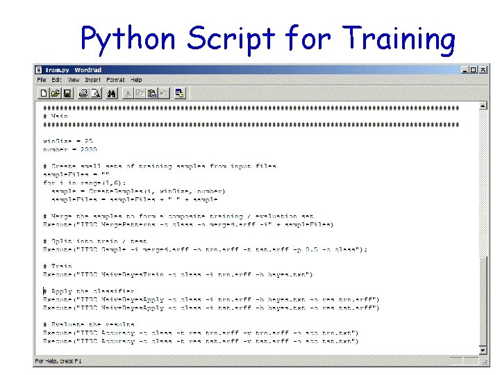Python Script for Training Python Script for Training