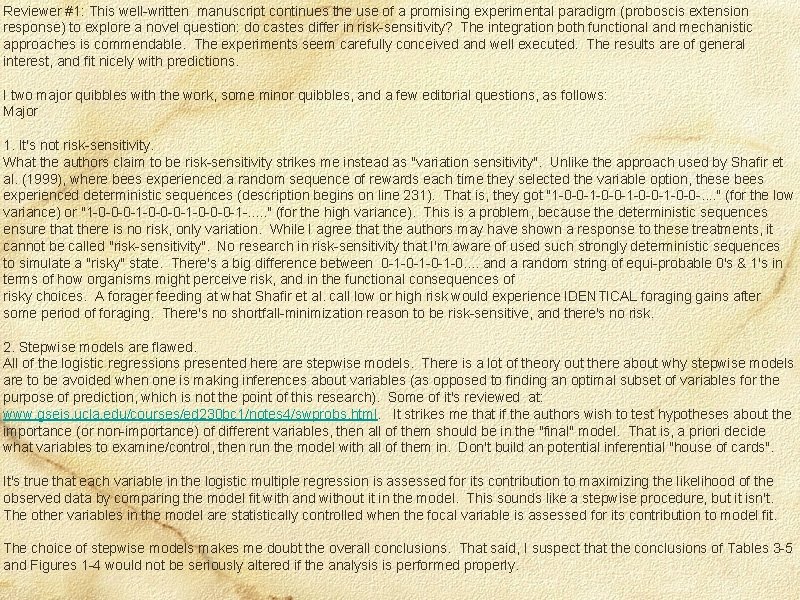 Reviewer #1: This well-written manuscript continues the use of a promising experimental paradigm (proboscis