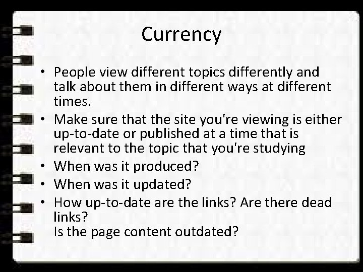 Currency • People view different topics differently and talk about them in different ways