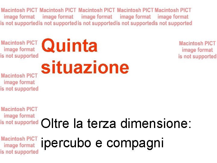 Quinta situazione Oltre la terza dimensione: ipercubo e compagni Quinta situazione Oltre la terza dimensione: ipercubo e compagni