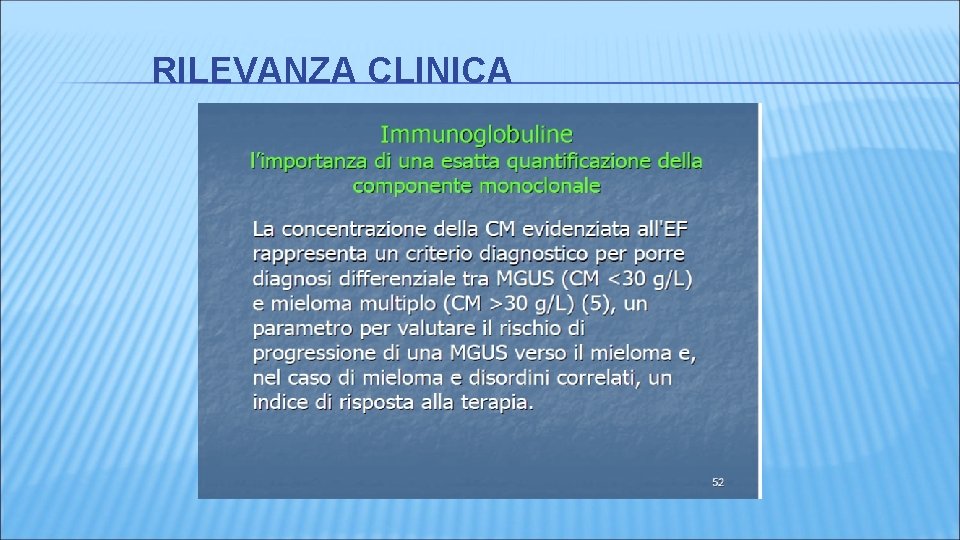 RILEVANZA CLINICA RILEVANZA CLINICA