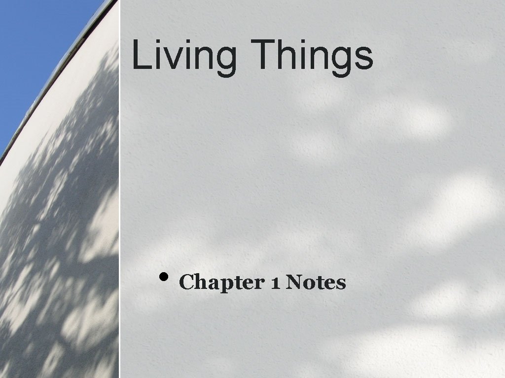 Living Things Chapter 1 Notes Characteristics of Life