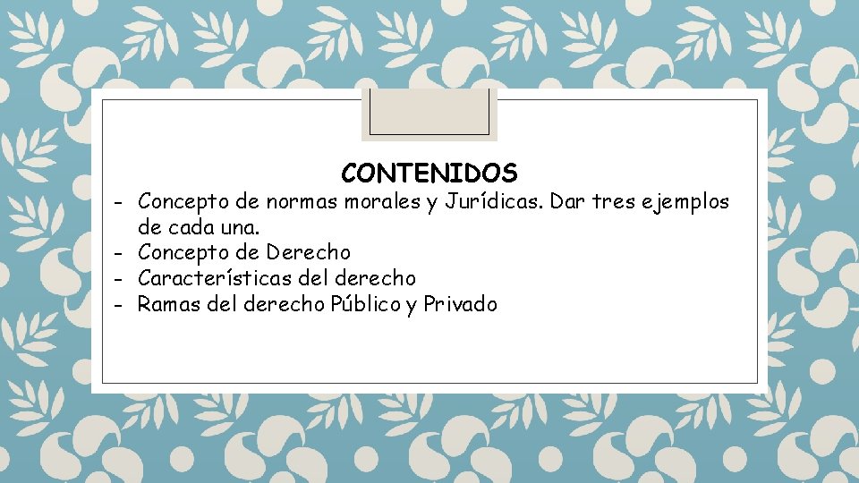 CONTENIDOS - Concepto de normas morales y Jurídicas. Dar tres ejemplos de cada una. CONTENIDOS - Concepto de normas morales y Jurídicas. Dar tres ejemplos de cada una.