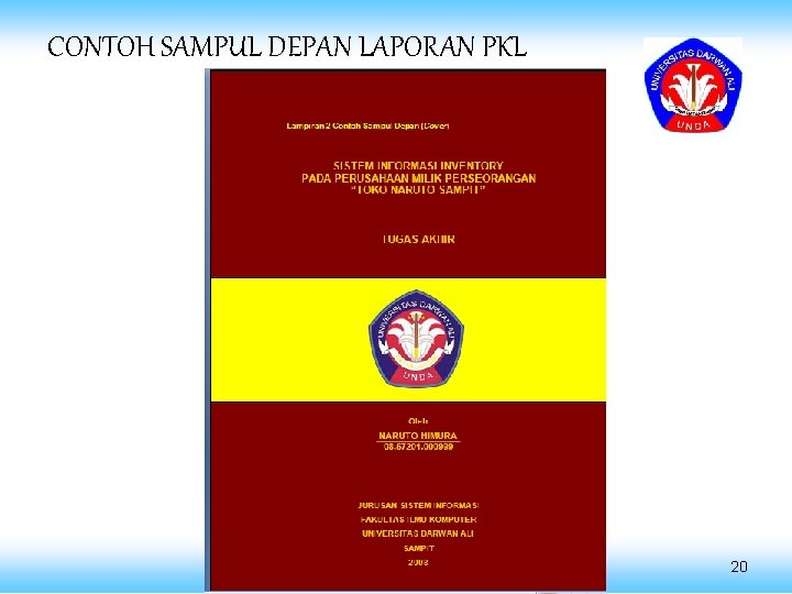 CONTOH SAMPUL DEPAN LAPORAN PKL 20 