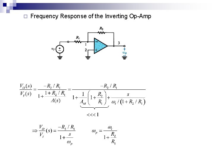 ¨ Frequency Response of the Inverting Op-Amp 