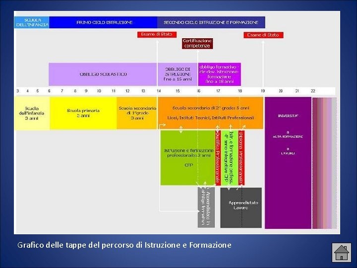Grafico delle tappe del percorso di Istruzione e Formazione 