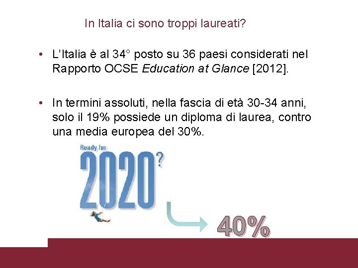 In Italia ci sono troppi laureati? • L’Italia è al 34° posto su 36