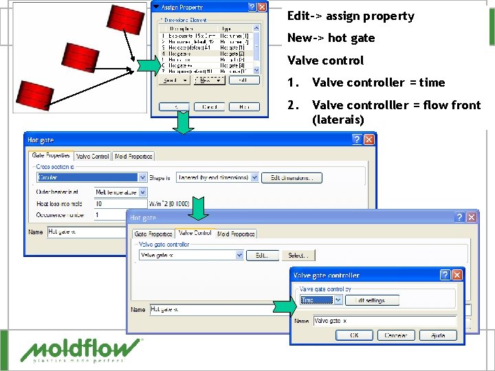 Edit-> assign property New-> hot gate Valve control 1. Valve controller = time 2.