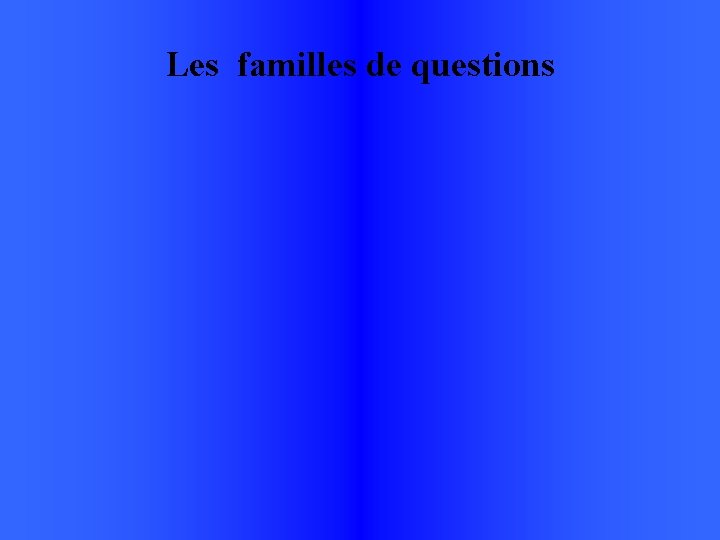 Les familles de questions 