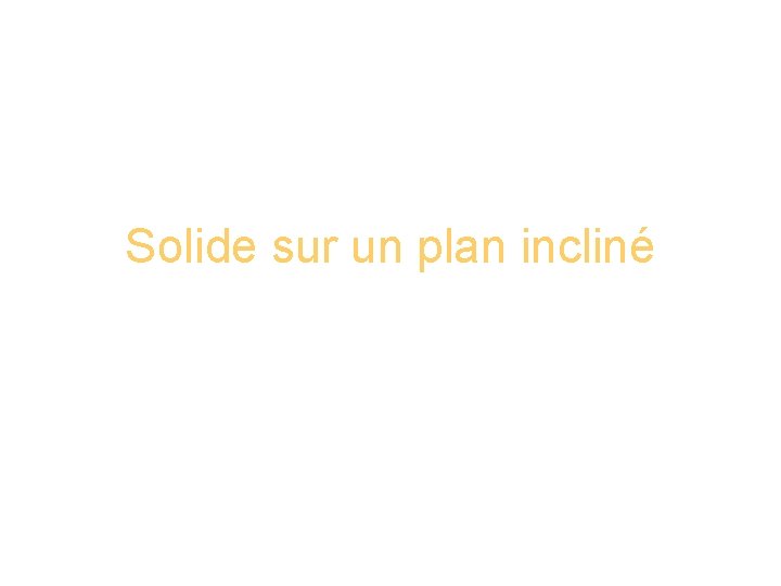 Solide sur un plan incliné 