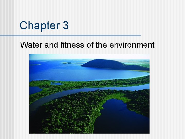 Chapter 3 Water and fitness of the environment 