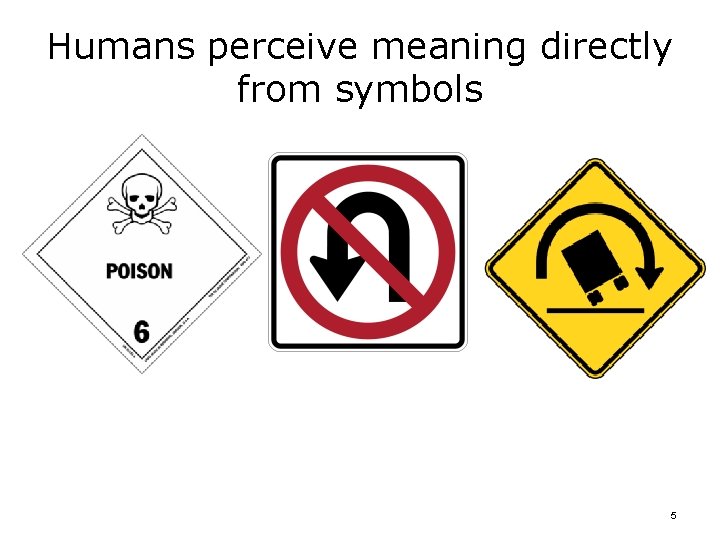 Humans perceive meaning directly from symbols 5 