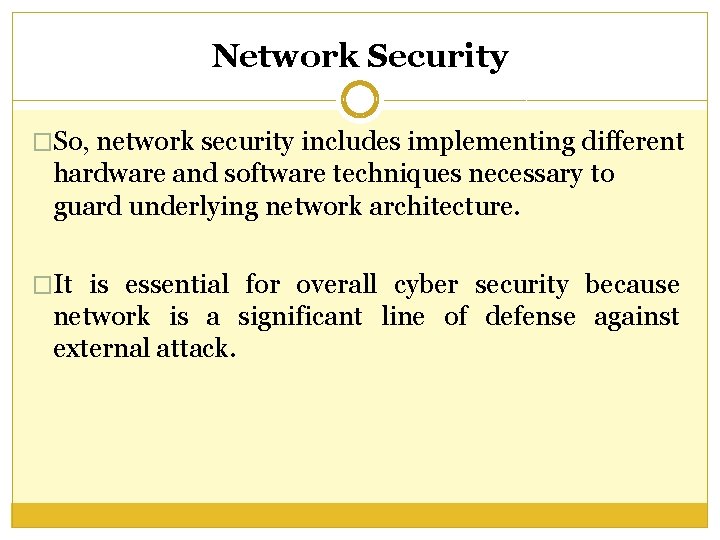 Network Security �So, network security includes implementing different hardware and software techniques necessary to Network Security �So, network security includes implementing different hardware and software techniques necessary to