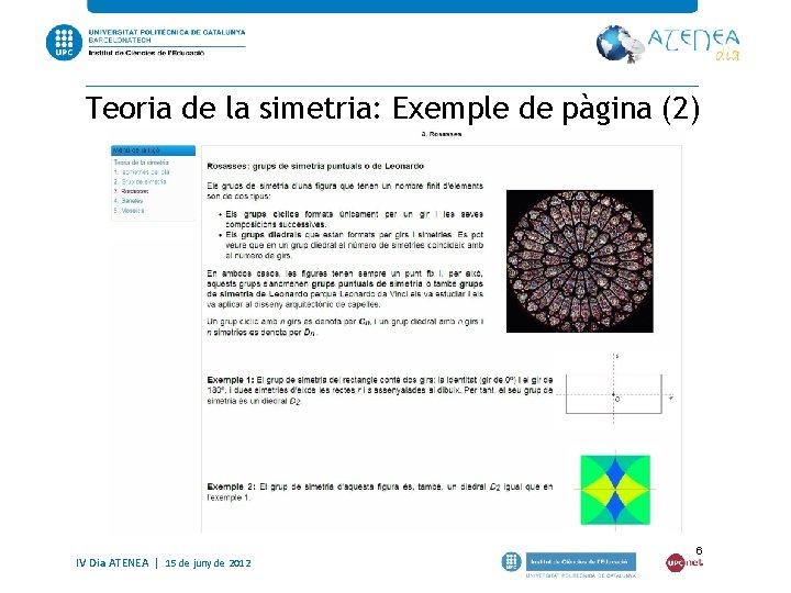 Teoria de la simetria: Exemple de pàgina (2) IV Dia ATENEA | 15 de Teoria de la simetria: Exemple de pàgina (2) IV Dia ATENEA | 15 de
