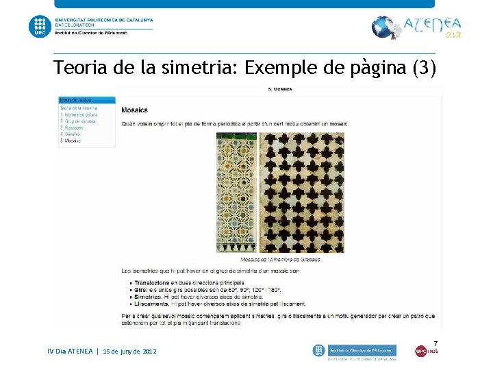 Teoria de la simetria: Exemple de pàgina (3) IV Dia ATENEA | 15 de Teoria de la simetria: Exemple de pàgina (3) IV Dia ATENEA | 15 de