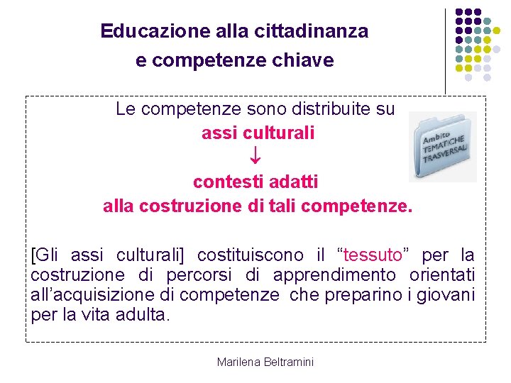 Educazione alla cittadinanza e competenze chiave Le competenze sono distribuite su assi culturali contesti Educazione alla cittadinanza e competenze chiave Le competenze sono distribuite su assi culturali contesti