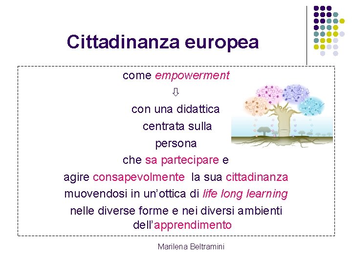 Cittadinanza europea come empowerment con una didattica centrata sulla persona che sa partecipare e Cittadinanza europea come empowerment con una didattica centrata sulla persona che sa partecipare e